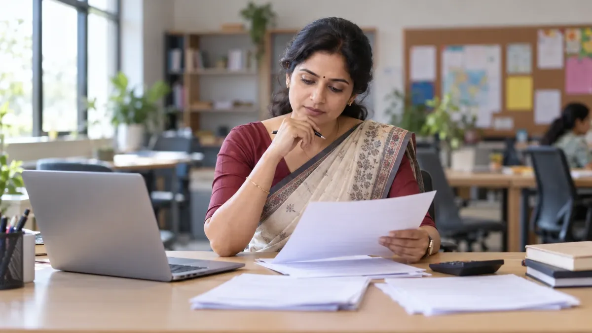 Teacher preparing varied questions for an online assessment