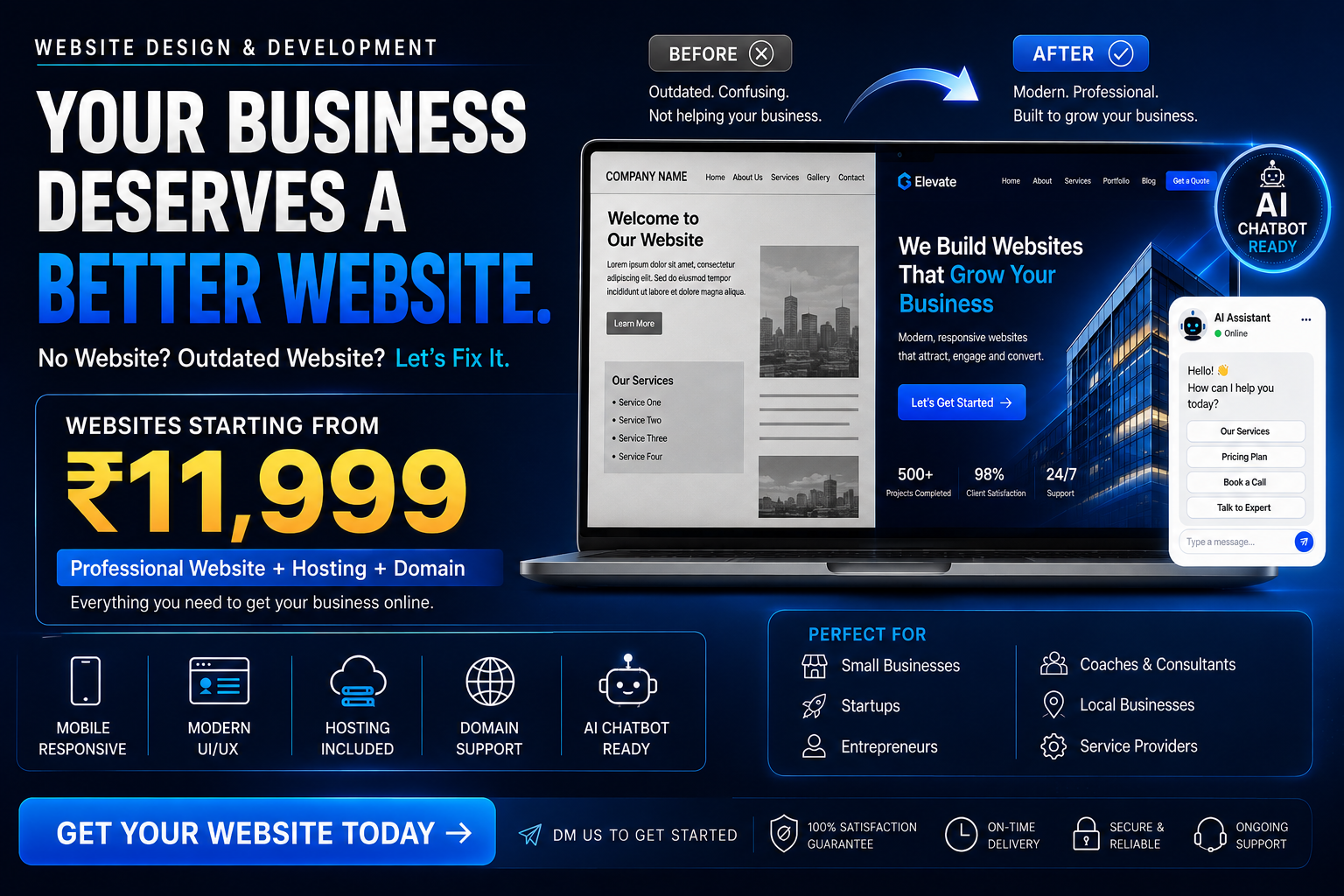 Professional Website Design & Development Starting at ₹11,999